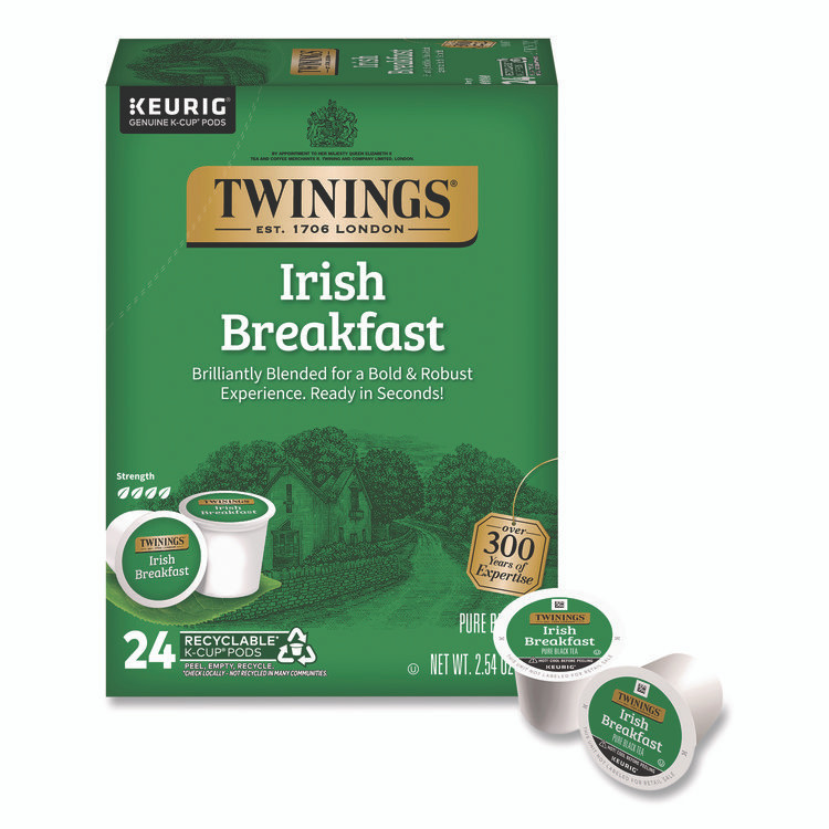TWININGS NORTH AMERICA INC TNA87303 Tea K-Cups, Irish Breakfast, 0.11 oz, 24/Box