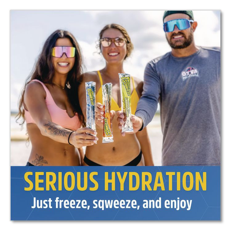 SQWINCHER CORP 159200201 Sqweeze Freeze Pops, Assorted Flavors, 3 oz Packets, 150/Carton