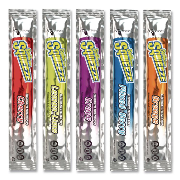 SQWINCHER CORP 159200201 Sqweeze Freeze Pops, Assorted Flavors, 3 oz Packets, 150/Carton