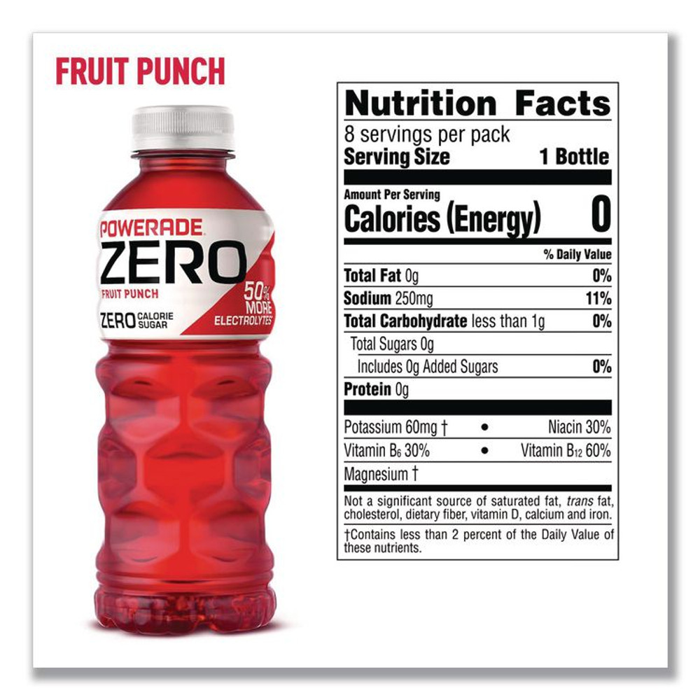 COCA-COLA POWERADE® 22002679 Zero Sports Drink, Assorted Flavors, 20 oz, 24/Carton