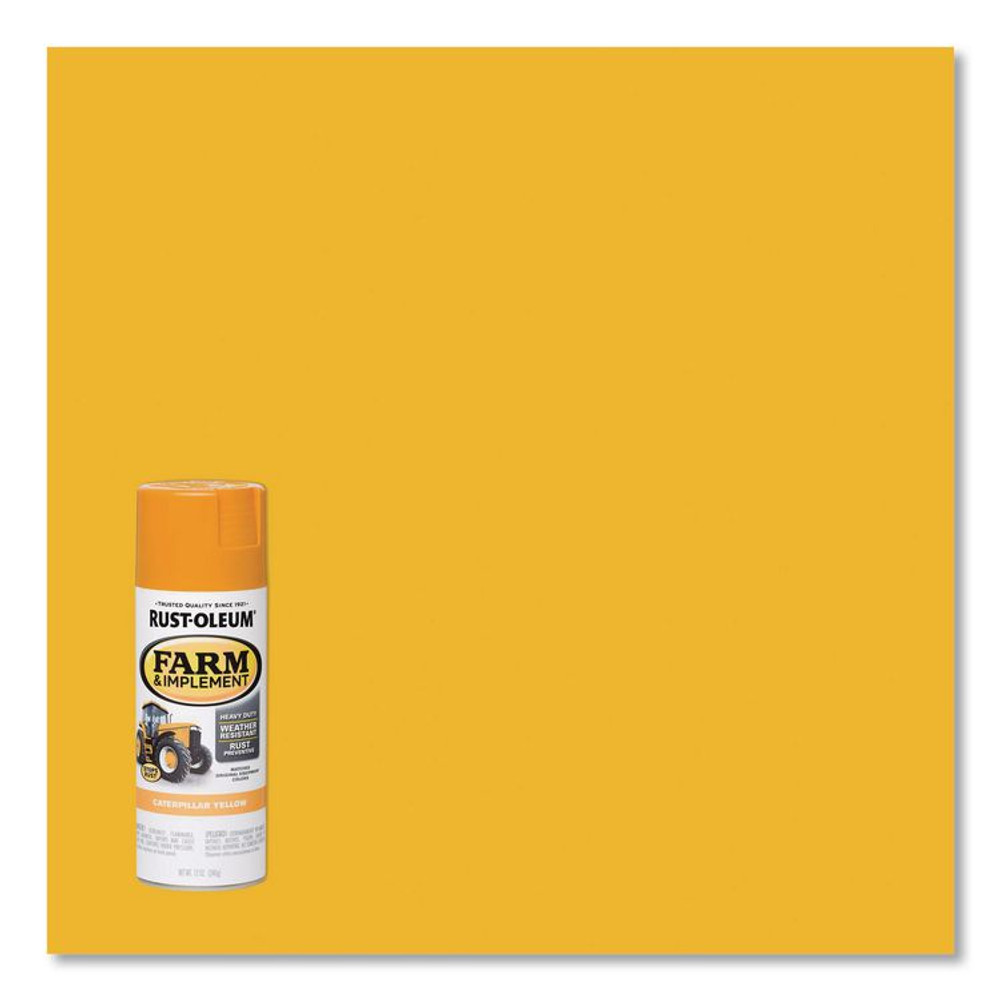 RUST-OLEUM CORPORATION 280140 Specialty Farm and Implement Spray Paint, Gloss Caterpillar Yellow, 12 oz Aerosol Can, 6/Carton