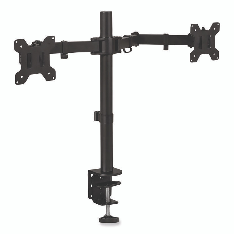 MOUNT-IT! MI2752 Full Motion Dual Monitor Desktop Mount, For 17" to 27" Monitors, 360 Degree Rotation, +/-90 Degree Tilt, Black, Supports 22lb