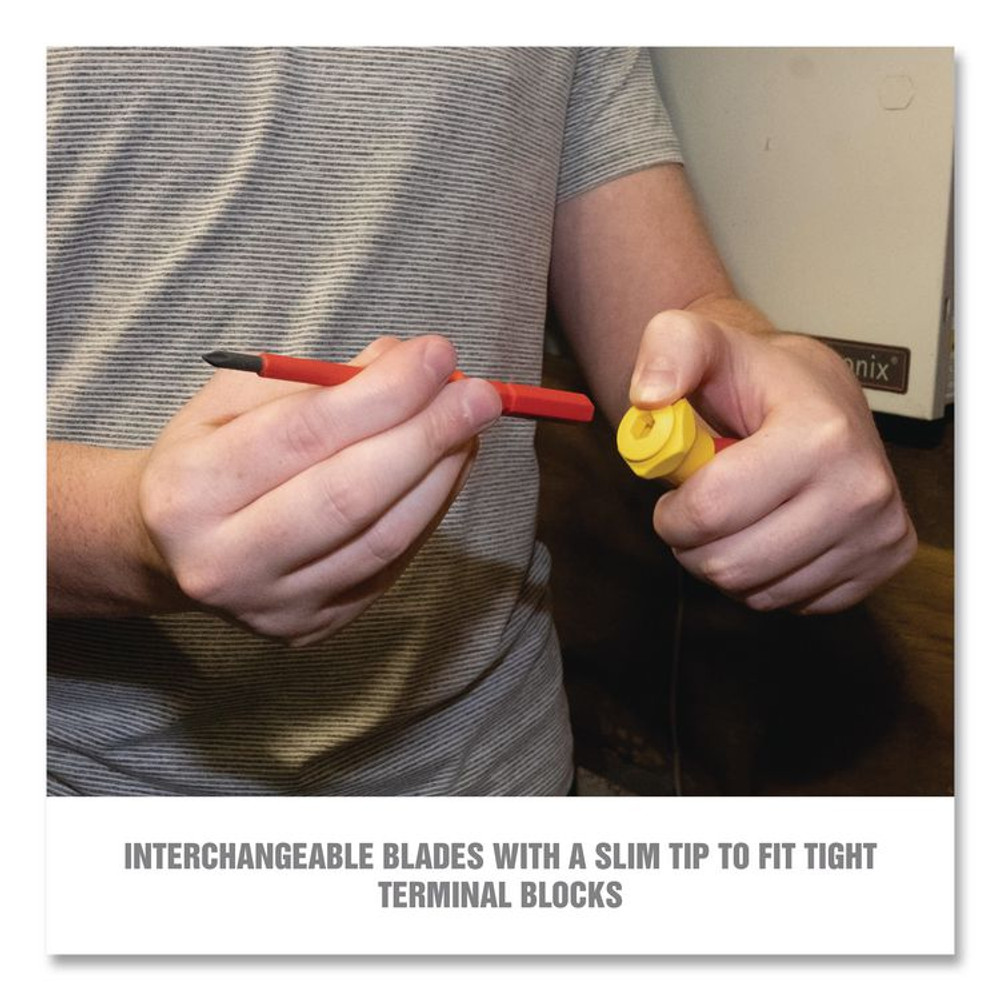 GREAT NECK SAW MFG. OEMTOOLS® 22593 Insulated 10-Piece Interchangeable Bit Screwdriver Set, Metric Phillips and Slotted Blade Bits, Orange/Yellow Handle