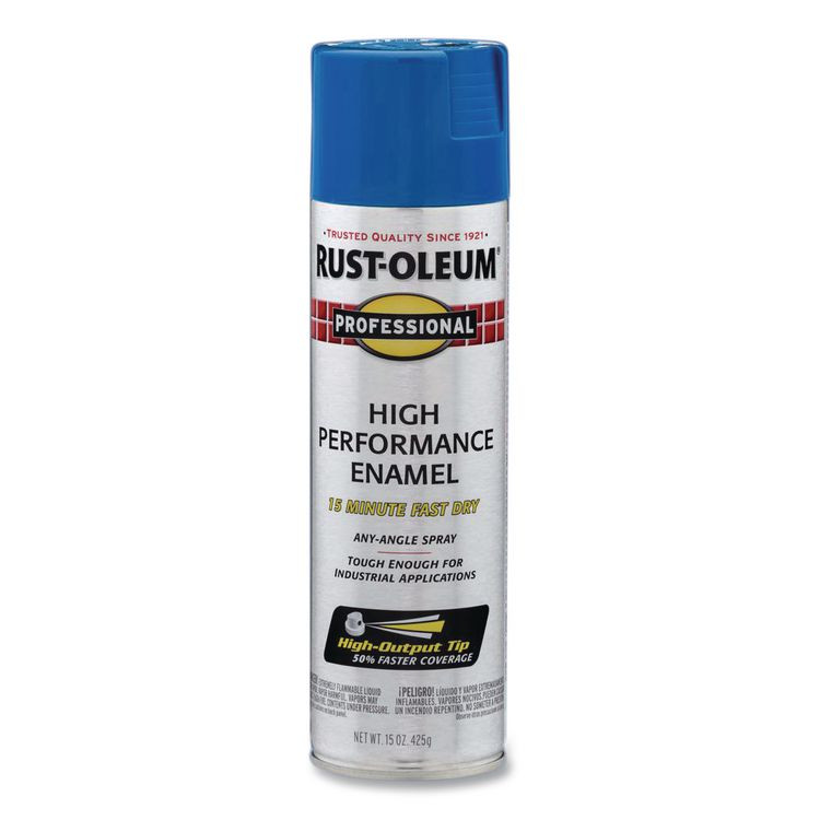 RUST-OLEUM CORPORATION 7524838CT Professional Spray Paint, Gloss Safety Blue, 15 oz Aerosol Can, 6/Carton