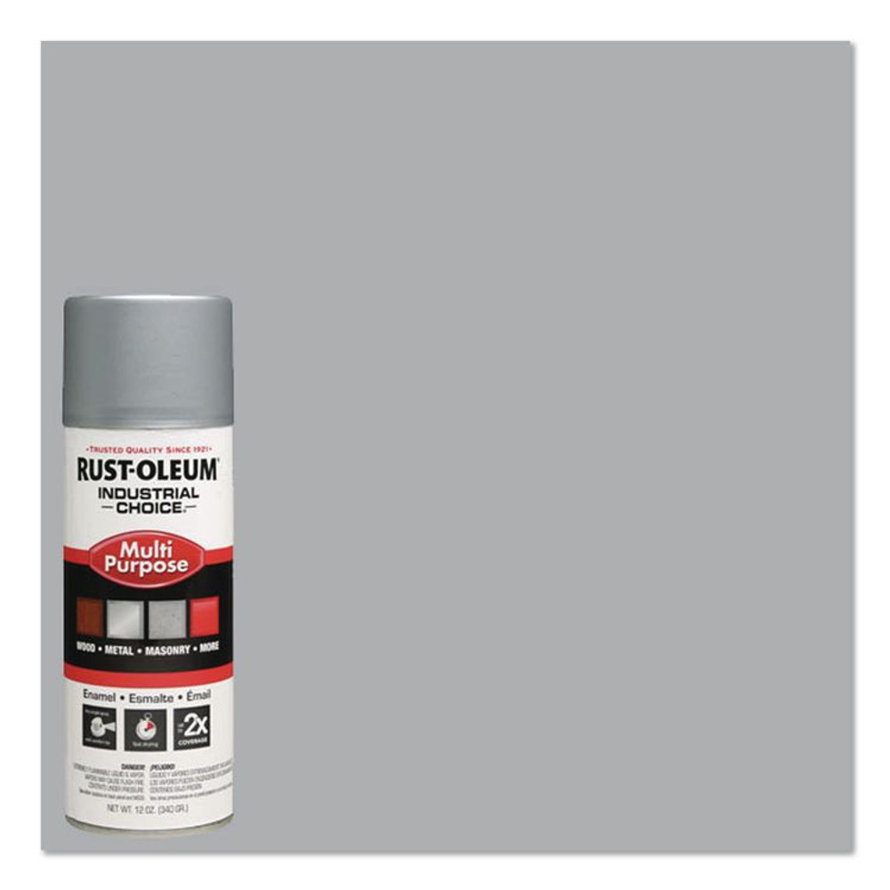 RUST-OLEUM CORPORATION 1614830 Industrial Choice 1600 System Multi-Purpose Enamel Spray Paint, Gloss Aluminum, 12 oz Aerosol Can, 6/Carton