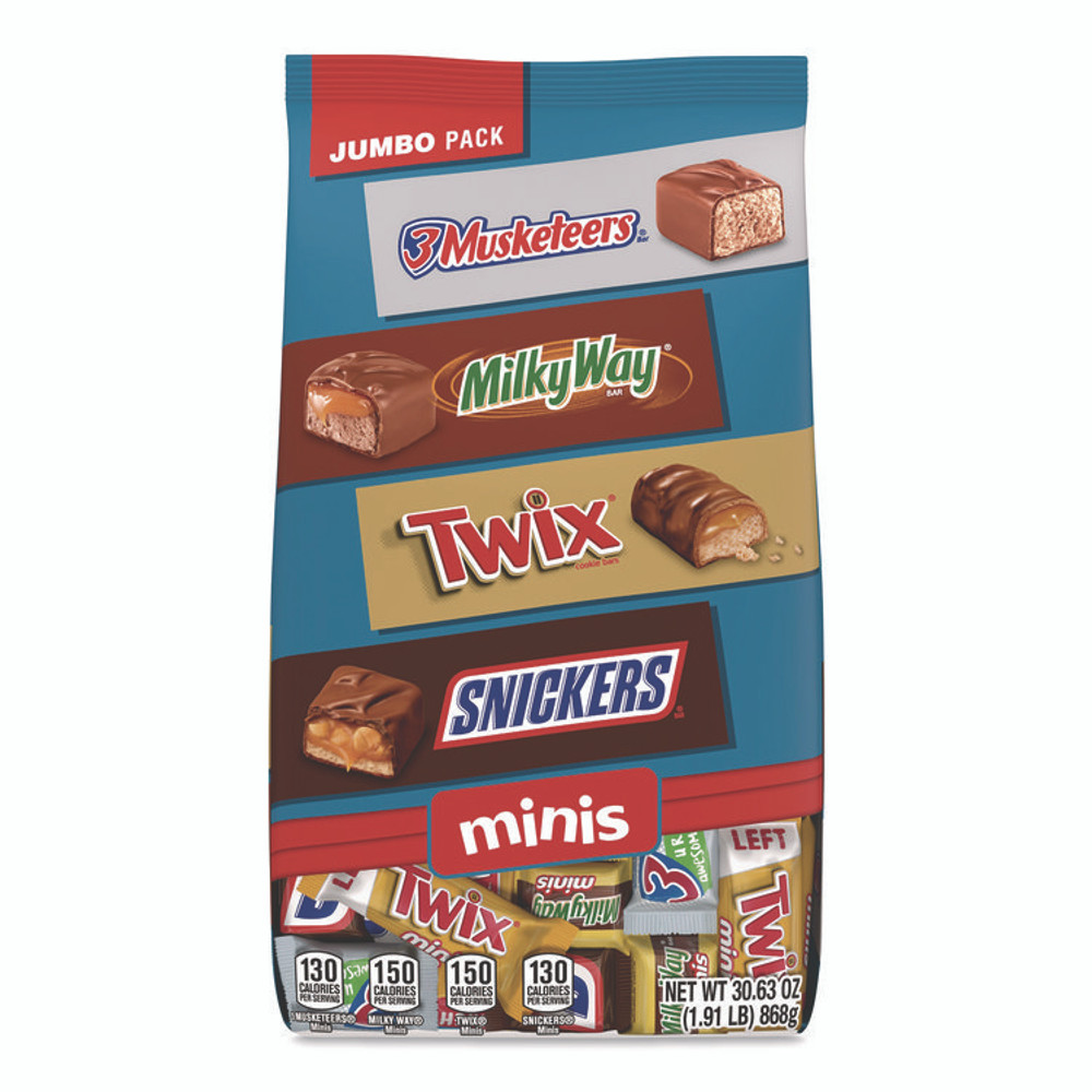 MARS, INC. MMM59888 Minis Variety Jumbo Pack, Assorted, 30.63 oz Bag
