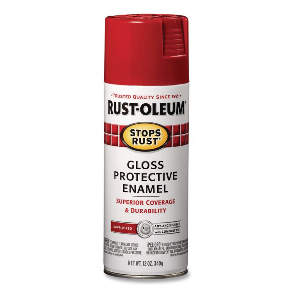RUST-OLEUM CORPORATION 7762830 Stops Rust Spray Paint, Gloss Sunrise Red, 12 oz Aerosol Can, 6/Carton