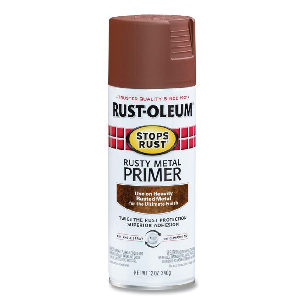 RUST-OLEUM CORPORATION 7769830 Stops Rust Spray Paint, Flat Rusty Metal, 12 oz Aerosol Can, 6/Carton