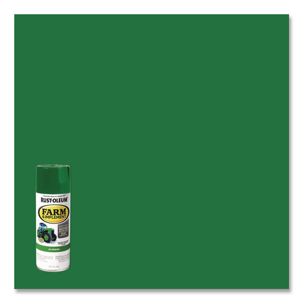 RUST-OLEUM CORPORATION 280124 Specialty Farm and Implement Spray Paint, Gloss John Deere Green, 12 oz Aerosol Can, 6/Carton
