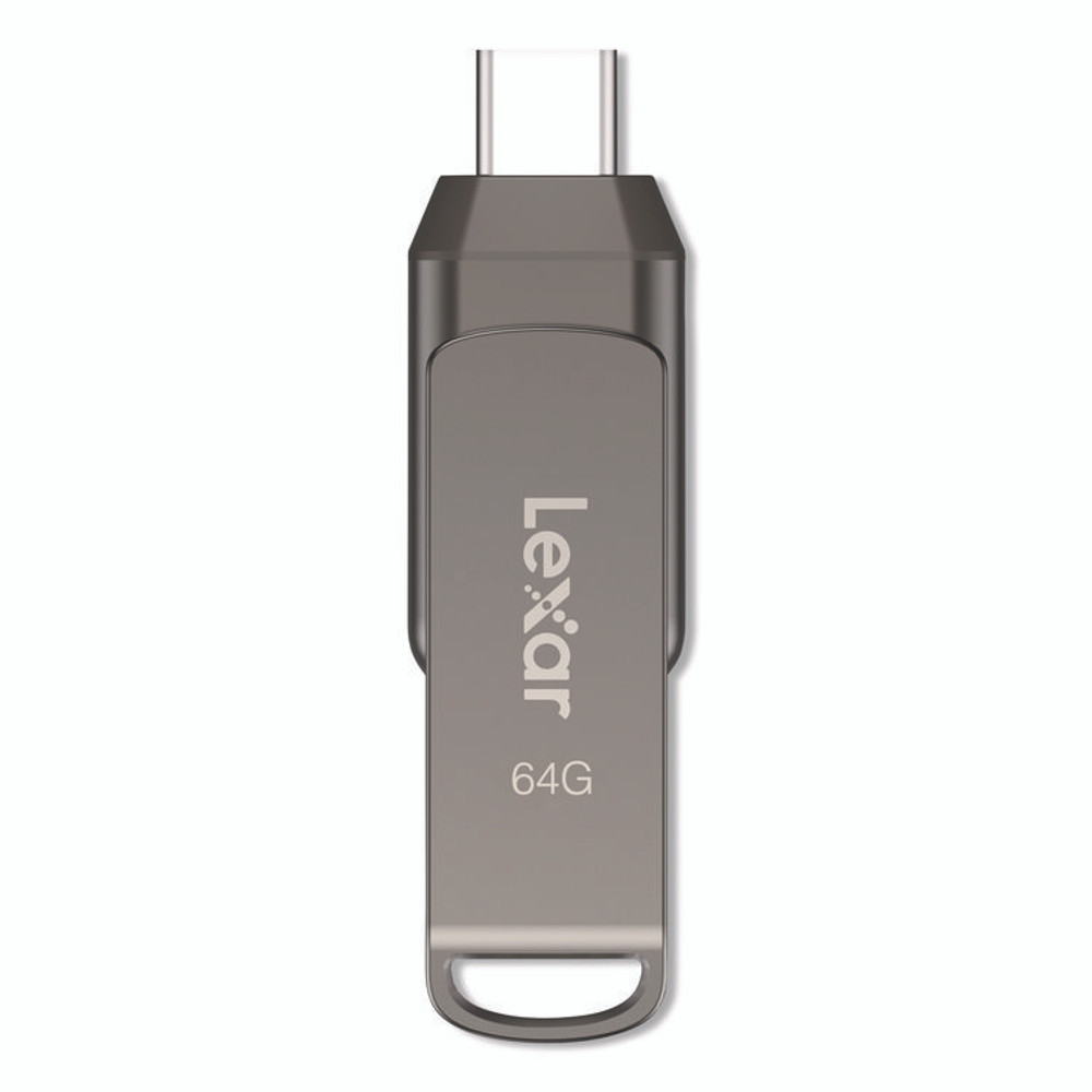 LEXAR MEDIA INC. LJDD40064GB JumpDrive D400 USB 3.1 Flash Drive, 64 GB, Titanium