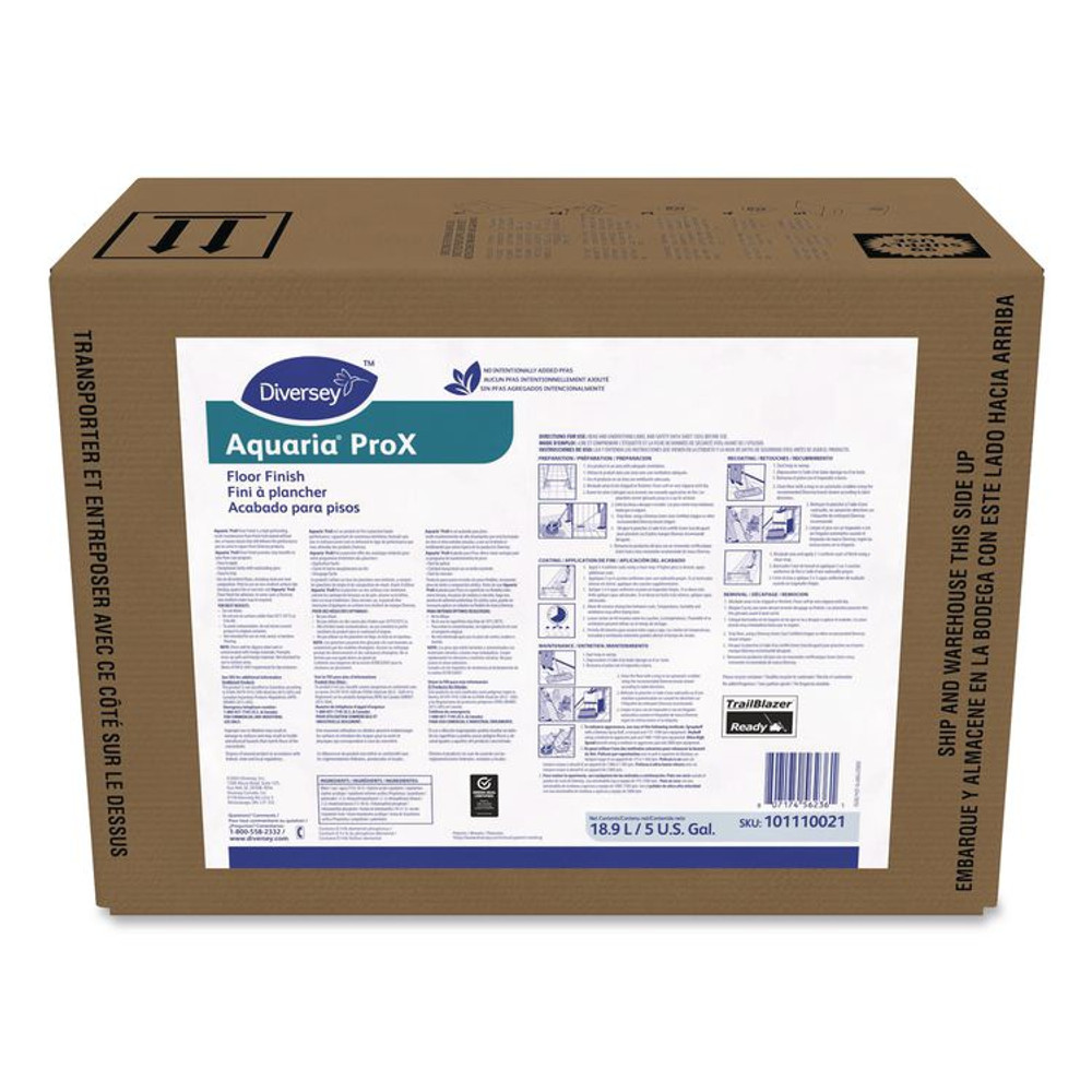 DIVERSEY 101110021 Aquaria ProX Floor Finish, Characteristic Scent, 5 gal Bag in Box