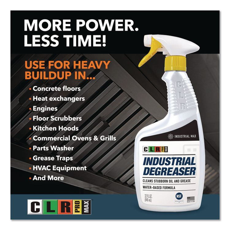 JELMAR, LLC CLR PRO® DGR32PROMCT MAX Industrial Degreaser, 32 oz Spray Bottle, 6/Carton