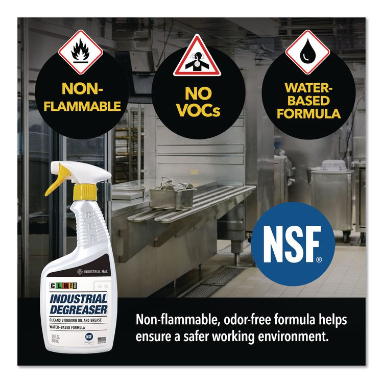 JELMAR, LLC CLR PRO® DGR32PROMCT MAX Industrial Degreaser, 32 oz Spray Bottle, 6/Carton