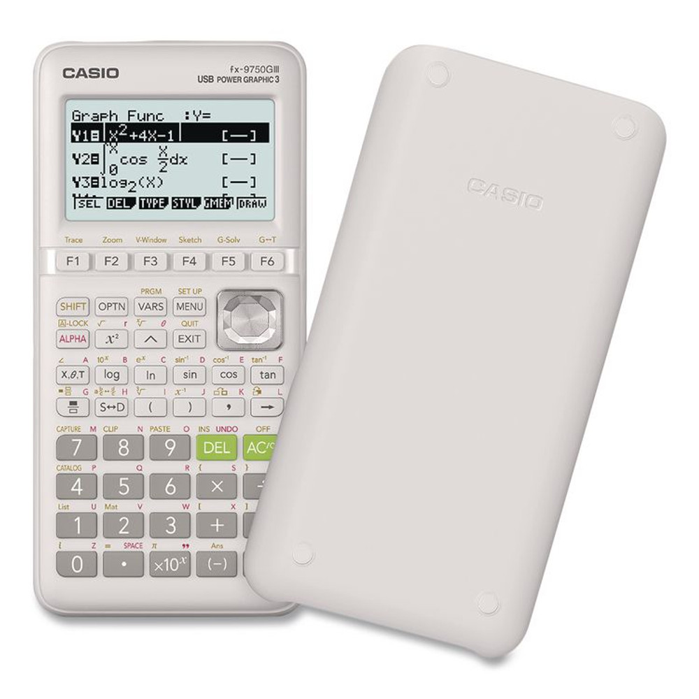 CASIO, INC. FX9750GIIIWE FX-9750GIII 3rd Edition Graphing Calculator, 21-Digit LCD, White