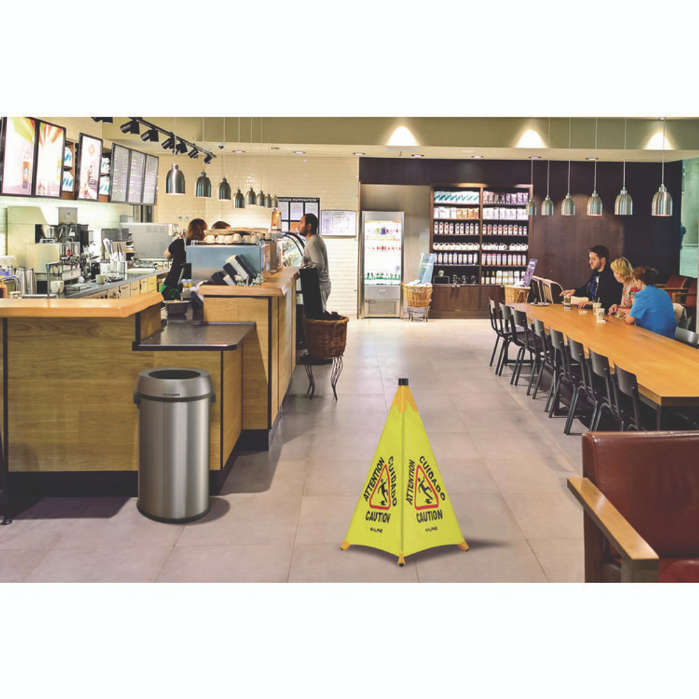 ALPINE INDUSTRIES ALP49830 Tri-fold Multi-Lingual Pop-Up Wet Floor Sign, 2.95 x 2.55 x 32.87, Yellow