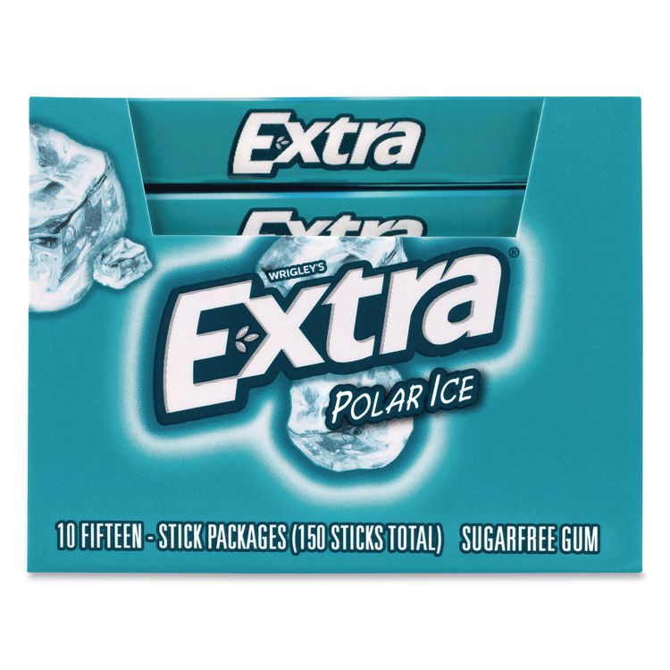 THE WRIGLEY COMPANY Wrigley's® 22002641 Extra Polar Ice Sugar-Free Gum, Polar Ice, 15 Sticks/Pack, 10 Packs/Carton