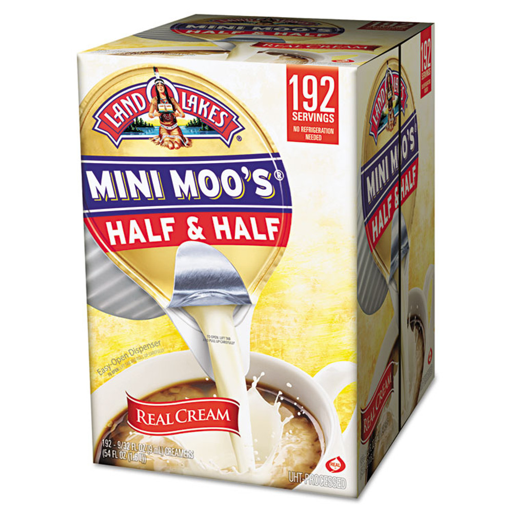 LAND O LAKES O' 827976 Mini Moo's Half and Half, 0.3 oz Mini Cups, 192/Carton