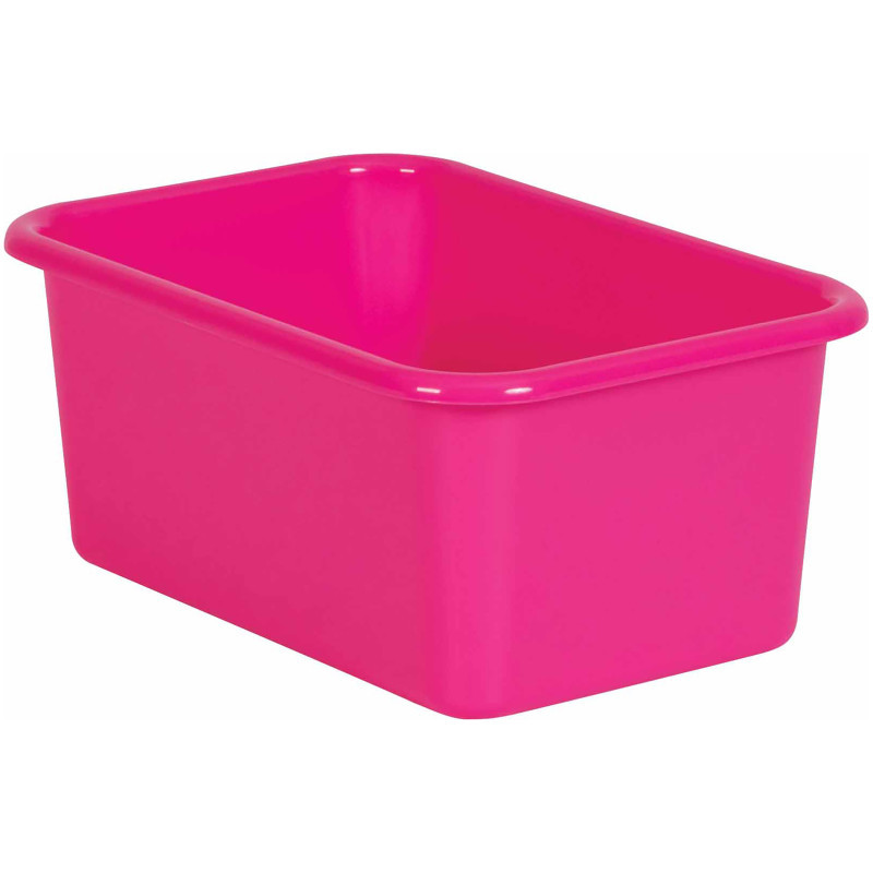 TEACHER CREATED RESOURCES Teacher Created Resources® Pink Small Plastic Storage Bin