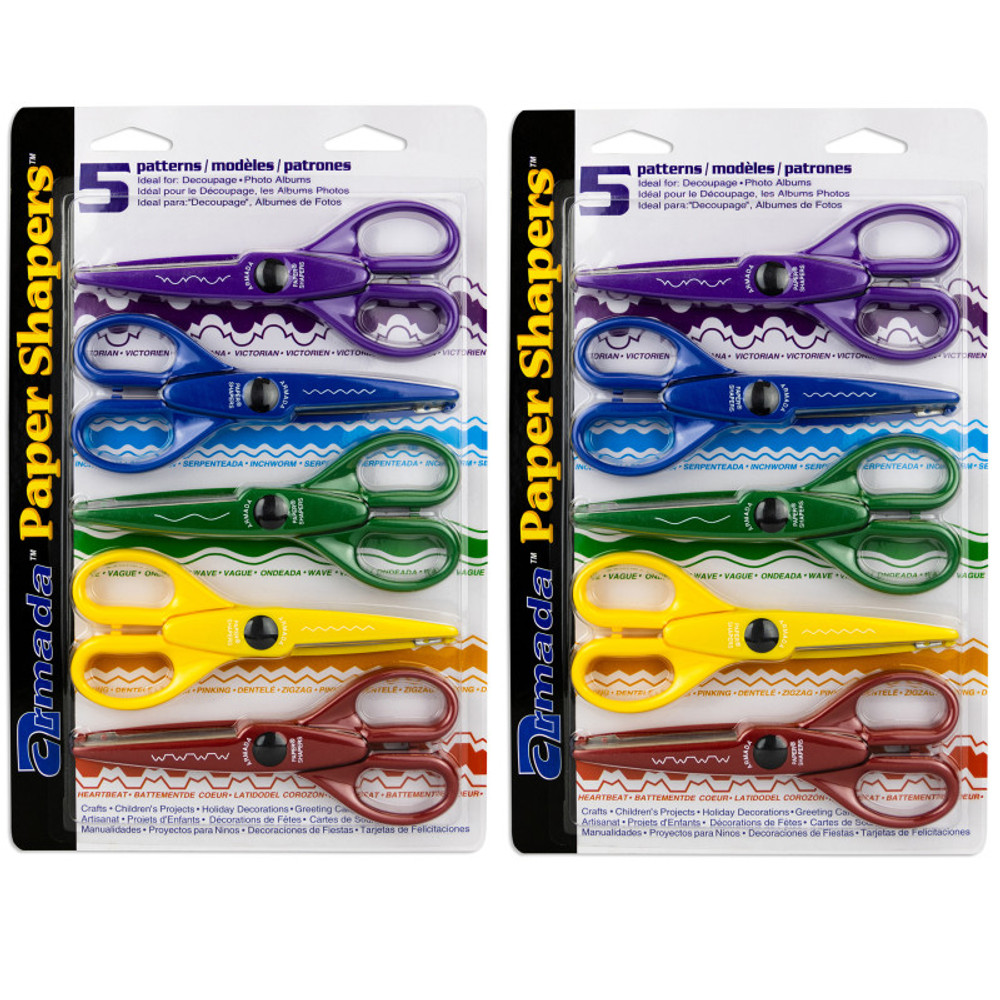 HYGLOSS PRODUCTS INC. Hygloss® Paper Shapers® Decorative Scissors Set 1, 5 Per Set, 2 Sets