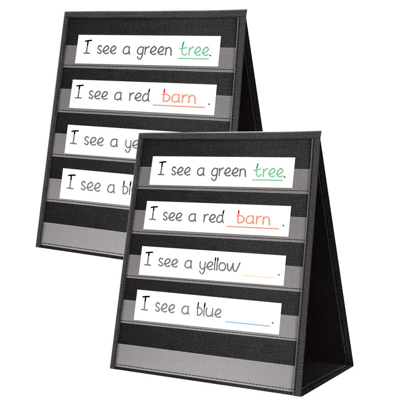 TEACHER CREATED RESOURCES Teacher Created Resources® Black Desktop Pocket Chart, 15-1/2" x 12", Pack of 2
