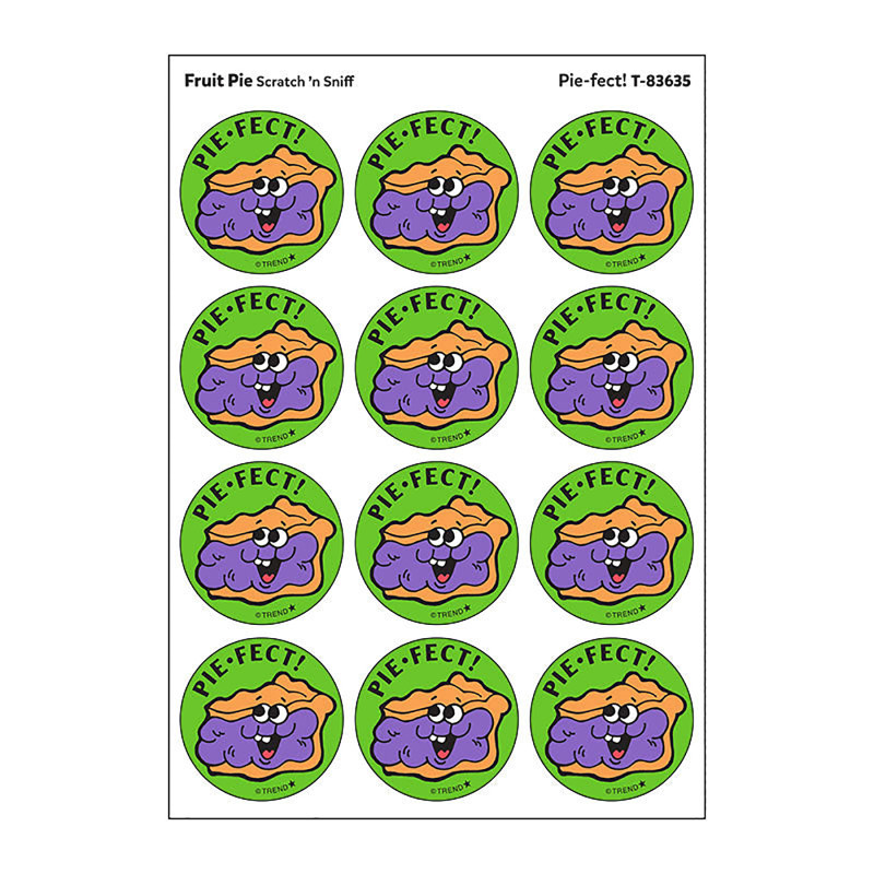 TREND ENTERPRISES INC. TREND Pie-fect!/Fruit Pie Scent Retro Scratch 'n Sniff Stinky Stickers®, 24 ct.