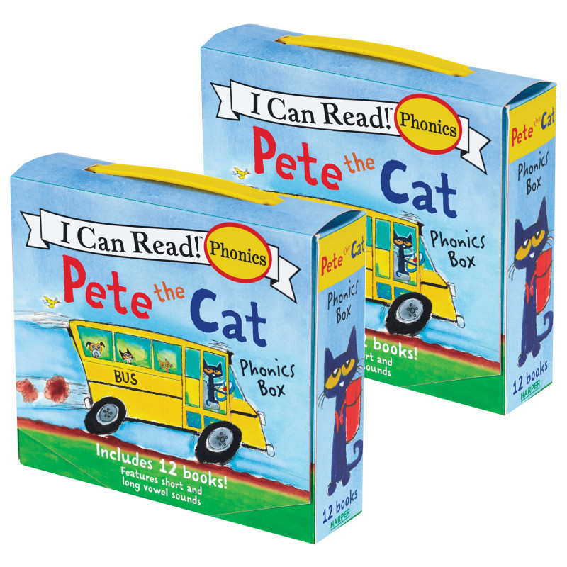 HARPER COLLINS PUBLISHERS HarperCollins I Can Read!™ Pete the Cat Phonics Box, 12 Books Per Set, 2 Sets