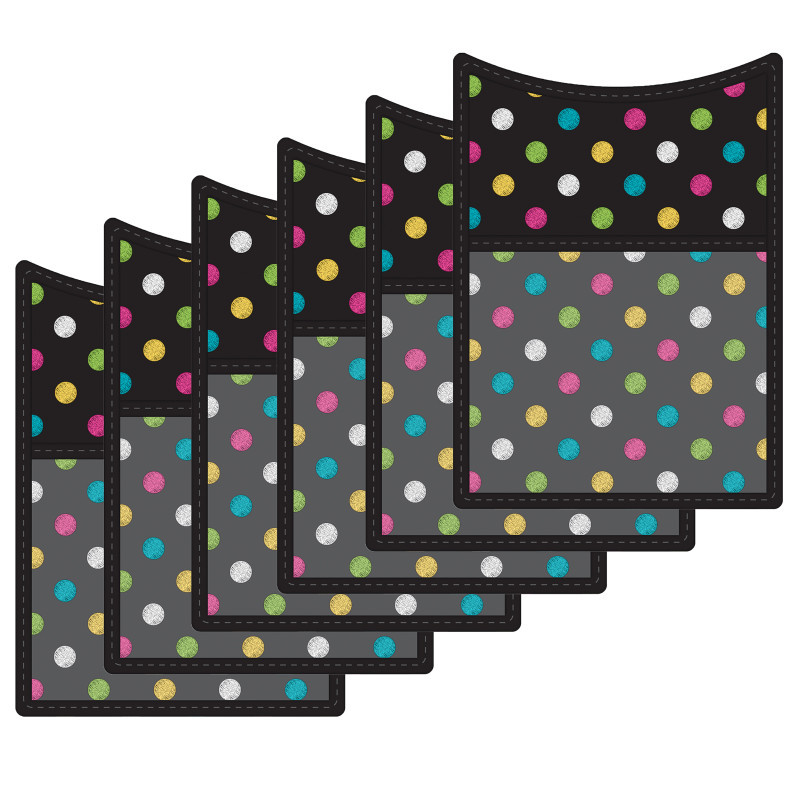 TEACHER CREATED RESOURCES Teacher Created Resources® Chalkboard Brights Magnetic Storage Pocket, Pack of 6