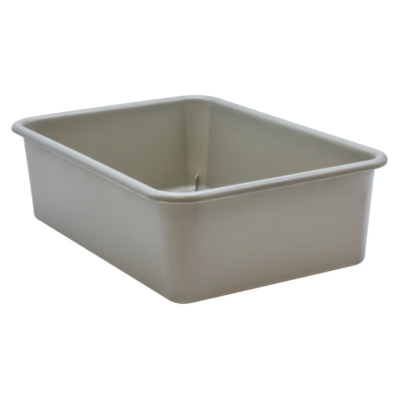 TEACHER CREATED RESOURCES Teacher Created Resources® Gray Large Plastic Storage Bin