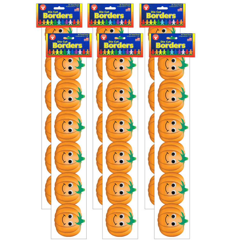 HYGLOSS PRODUCTS INC. Hygloss® Classroom Border - Happy Pumpkins, 36 Feet Per Pack, 6 Packs HYGLOSS PRODUCTS INC. Hygloss® Classroom Border - Happy Pumpkins, 36 Feet Per Pack, 6 Packs