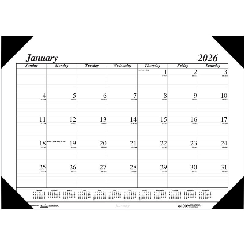 HOUSE OF DOOLITTLE House of Doolittle® Academic Economy Desk Pad, 12 months, January-December