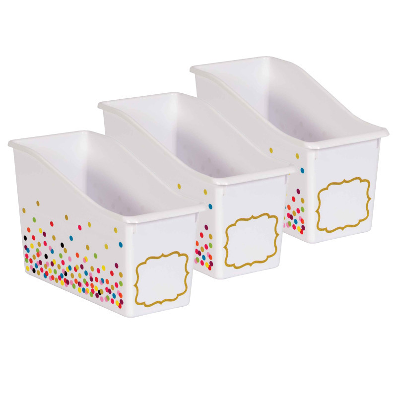 TEACHER CREATED RESOURCES Teacher Created Resources® Confetti Plastic Book Bin, Pack of 3