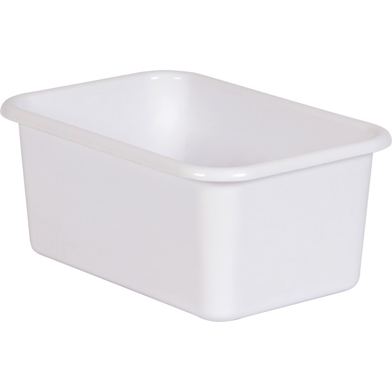TEACHER CREATED RESOURCES Teacher Created Resources® White Small Plastic Storage Bin