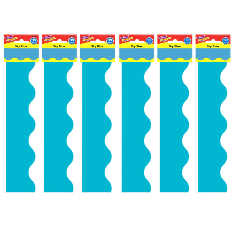 TREND ENTERPRISES INC. TREND Sky Blue Terrific Trimmers®, 39 Feet Per Pack, 6 Packs
