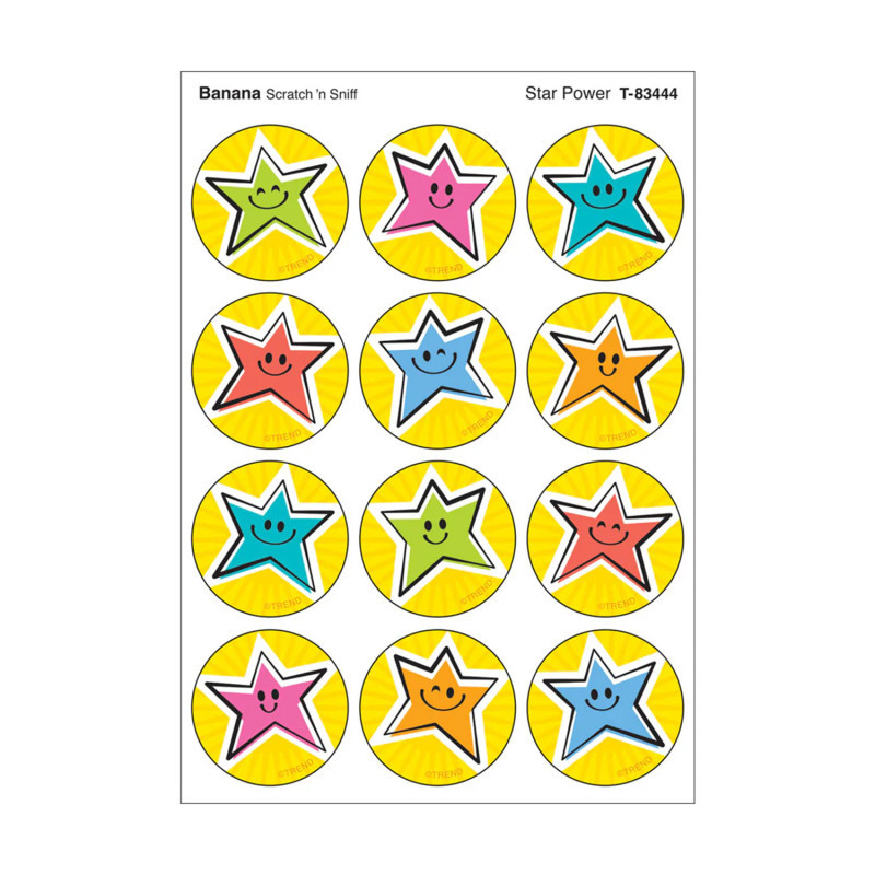 TREND ENTERPRISES INC. TREND Star Power, Banana scent Scratch 'n Sniff Stinky Stickers®, Pack of 48