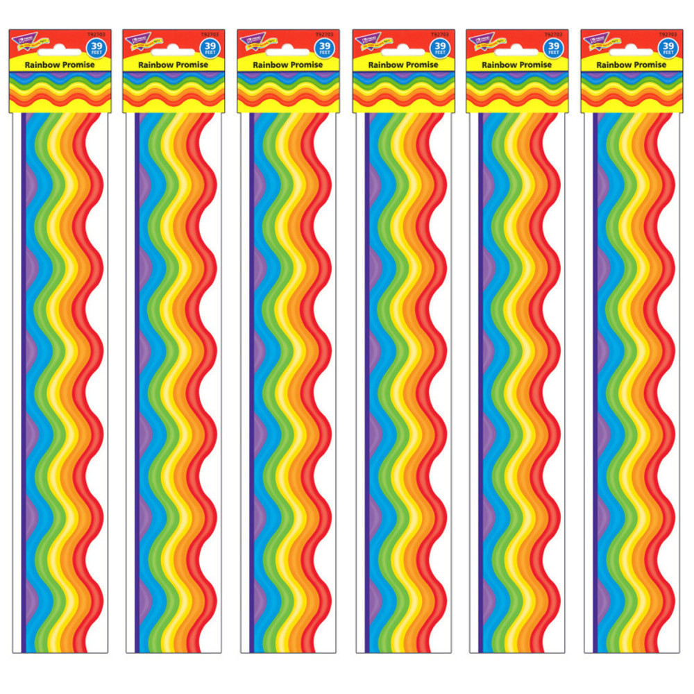 TREND ENTERPRISES INC. TREND Rainbow Promise Terrific Trimmers®, 39 Feet Per Pack, 6 Packs TREND ENTERPRISES INC. TREND Rainbow Promise Terrific Trimmers®, 39 Feet Per Pack, 6 Packs