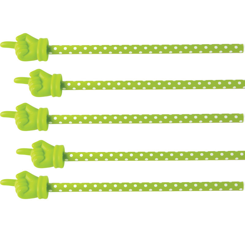 TEACHER CREATED RESOURCES Teacher Created Resources® Lime Polka Dots Hand Pointer, Pack of 5