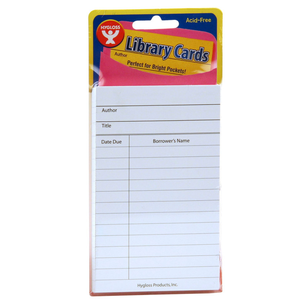 HYGLOSS PRODUCTS INC. Hygloss® Bright Library Cards, White, Pack of 50 HYGLOSS PRODUCTS INC. Hygloss® Bright Library Cards, White, Pack of 50