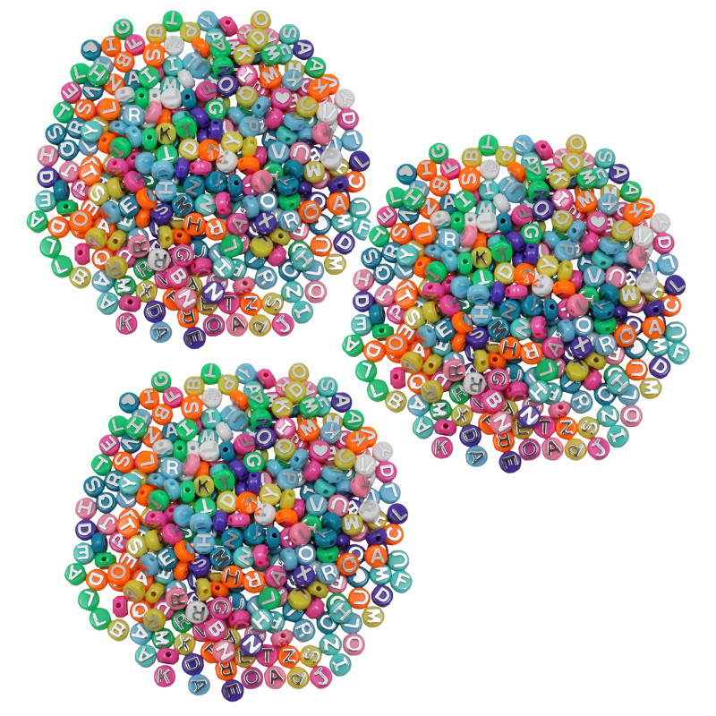 HYGLOSS PRODUCTS INC. Hygloss® ABC Beads, Colored, 300 Per Pack, 3 Packs