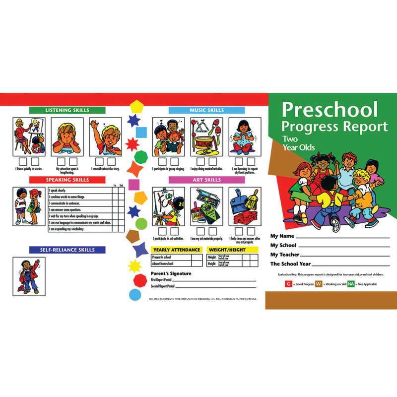 FLIPSIDE Hayes Publishing Preschool Progress Report Cards, 10 Per Pack (Age 2)