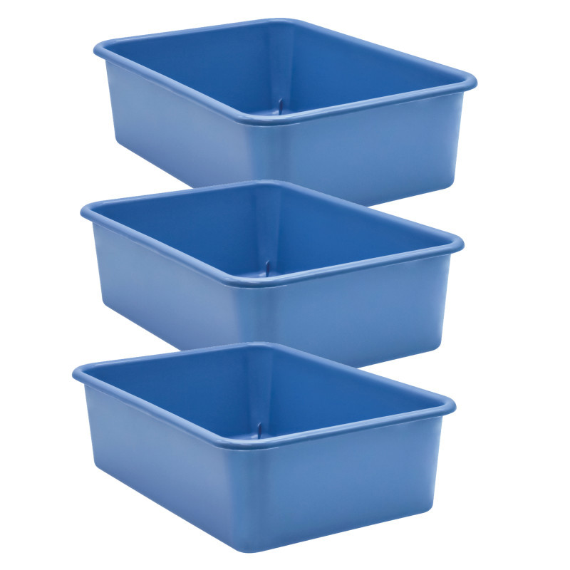 TEACHER CREATED RESOURCES Teacher Created Resources® Slate Blue Large Plastic Storage Bin, Pack of 3