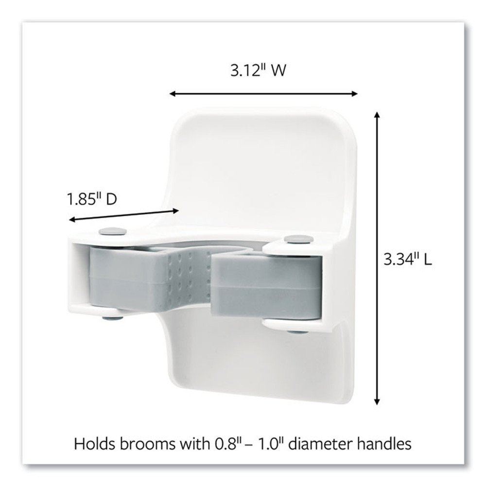 3M/COMMERCIAL TAPE DIV. Command™ 17007HW2ES Broom Gripper, 3.12w x 1.85d x 3.34h, White/Gray, 2 Grippers/4 Strips