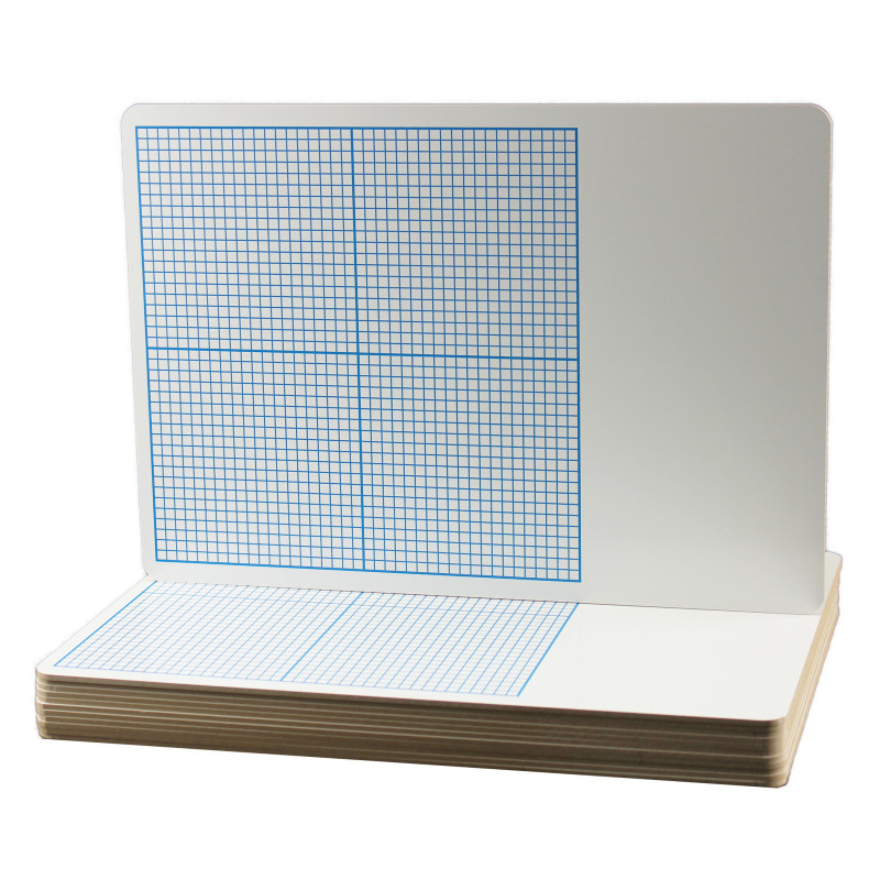 FLIPSIDE Flipside Products 1/4" Graph Dry Erase Board, 11" x 16", Pack of 12