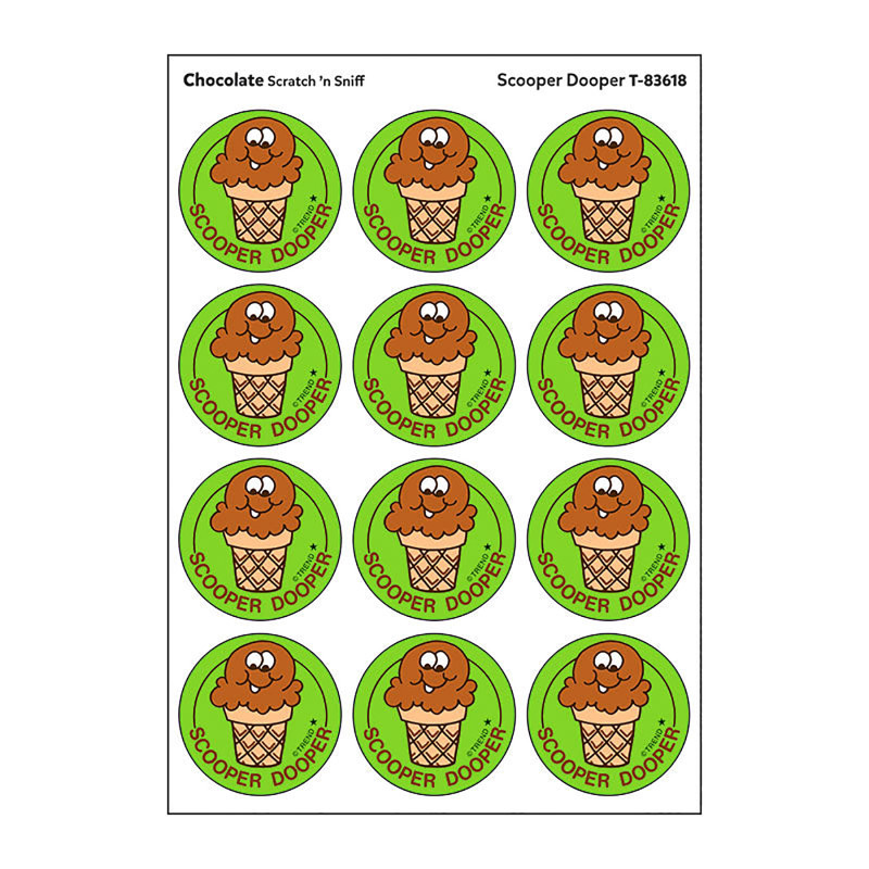 TREND ENTERPRISES INC. TREND Scooper Dooper/Chocolate Scented Stickers, Pack of 24