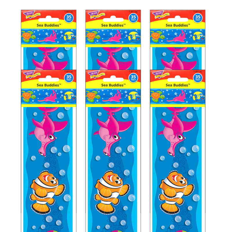 TREND ENTERPRISES INC. TREND Sea Buddies™ Bolder Borders®, 35.75' Per Pack, 6 Packs