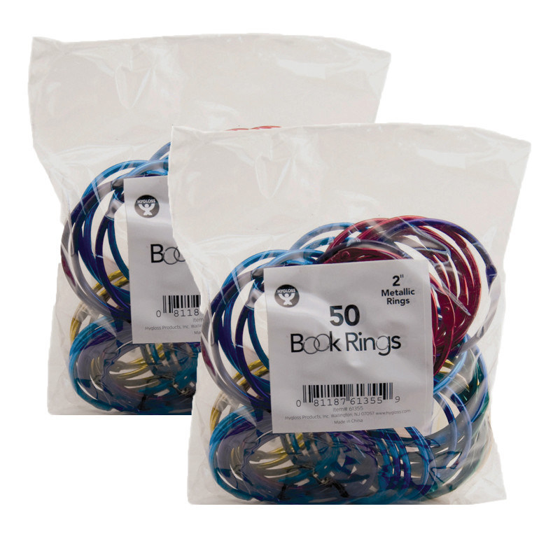 HYGLOSS PRODUCTS INC. Hygloss® Book Rings, 2 Inch, 50 Per Pack, 2 Packs