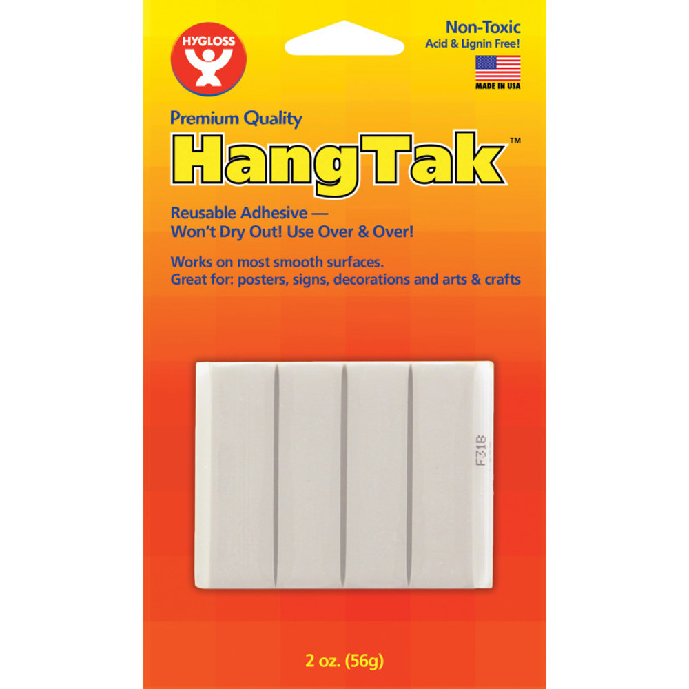 HYGLOSS PRODUCTS INC. Hygloss® HangTak™ Reusable Adhesive, White, 2 oz. HYGLOSS PRODUCTS INC. Hygloss® HangTak™ Reusable Adhesive, White, 2 oz.