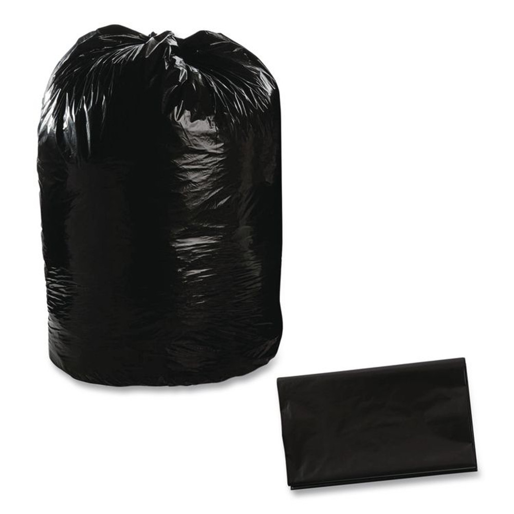 STOUT by Envision™ T4349B15 Total Recycled Content Plastic Trash Bags, 56 gal, 1.5 mil, 43" x 49", Black/Brown, 100/Carton
