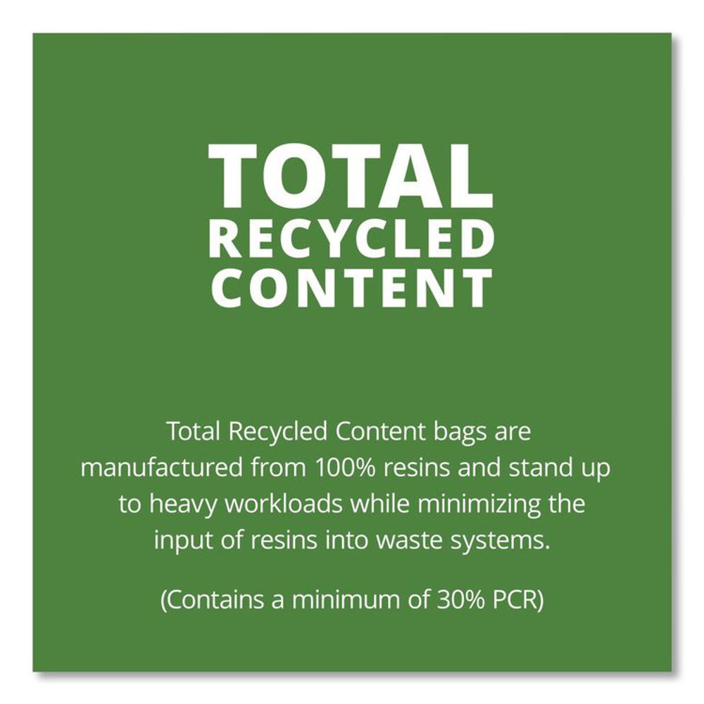 STOUT by Envision™ T4349B15 Total Recycled Content Plastic Trash Bags, 56 gal, 1.5 mil, 43" x 49", Black/Brown, 100/Carton