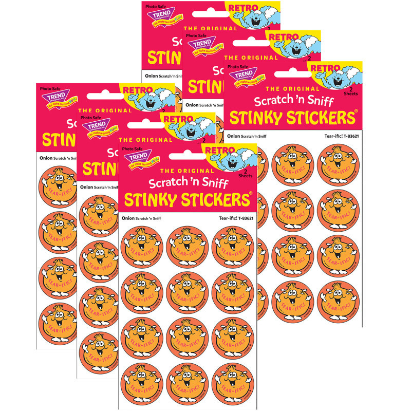 TREND ENTERPRISES INC. TREND Tear-ific!/Onion Scented Stickers, 24 Per Pack, 6 Packs