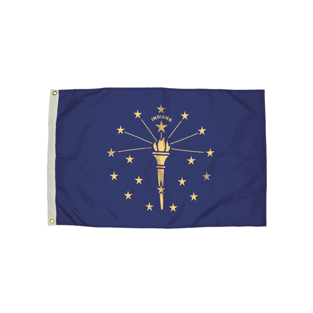 FLAGZONE LLC FlagZone Durawavez Nylon Outdoor Flag with Heading & Grommets, Indiana, 3ft x 5ft FLAGZONE LLC FlagZone Durawavez Nylon Outdoor Flag with Heading & Grommets, Indiana, 3ft x 5ft